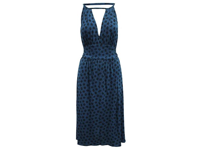 Marc by Marc Jacobs Vestido midi estampado floral azul marinho