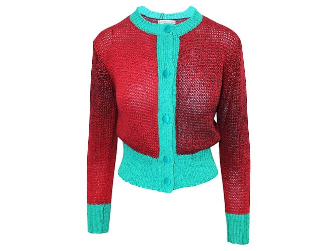 Tsumori Chisato Cardigan spesso rosso e verde