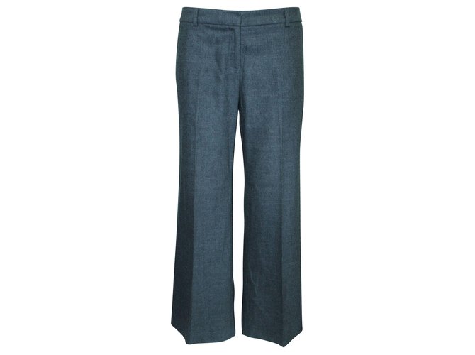 Burberry Pantaloni da ufficio di lana grigi Grigio  ref.301260