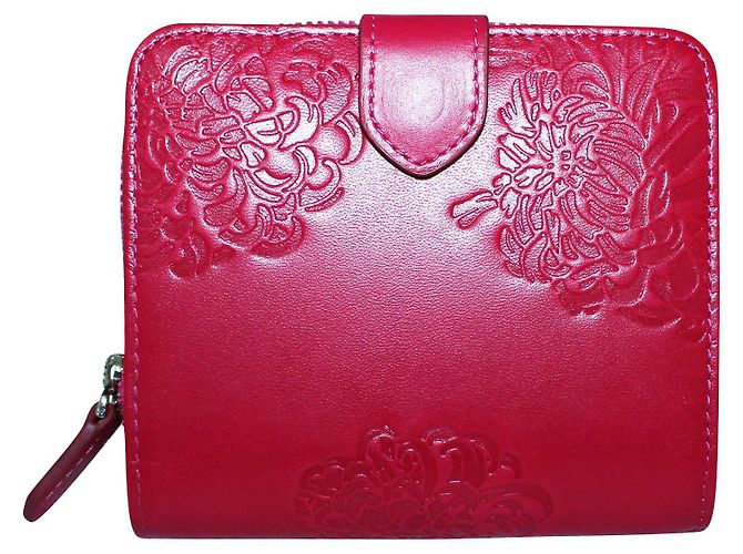 Shanghai Tang Cartera rosa con relieve