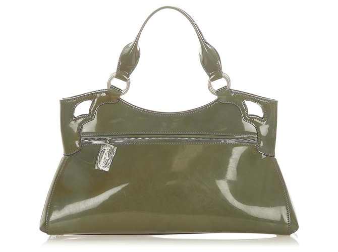 Cartier Green Marcello de Cartier Patent Leather Handbag Dark green  ref.301522