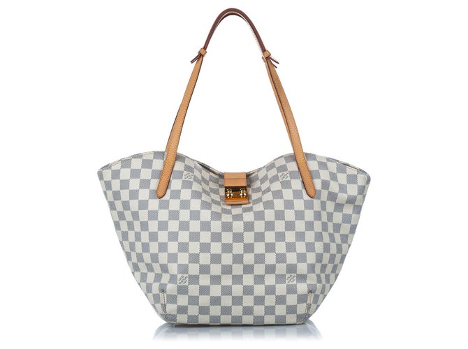 Louis Vuitton Pattern Print, White Damier Azur Salina PM