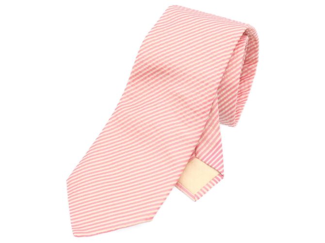 Hermès corbata de hermes Rosa Seda  ref.301674
