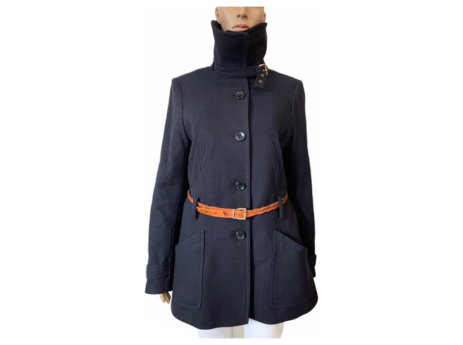Bruuns Bazaar Coats, Outerwear Black Blue Wool  ref.301963