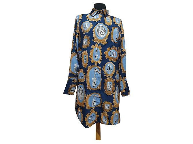 Camisa longa de seda espelhada Chloé Multicor