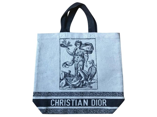Dior Handbags Black Cream Cloth  ref.301981