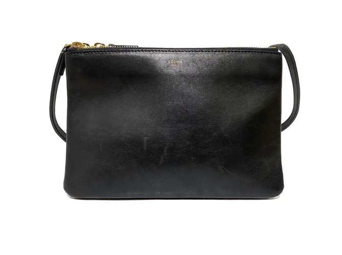 Céline Trio Black Leather  ref.302340