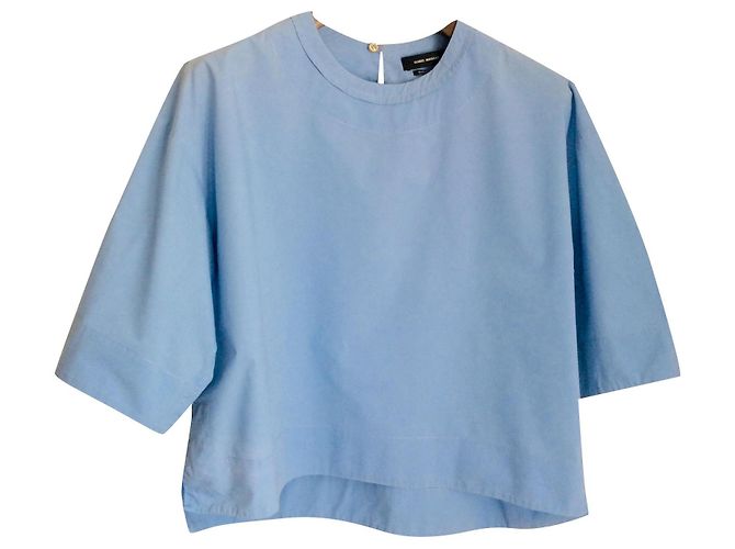 Top Isabel Marant de algodón azul claro