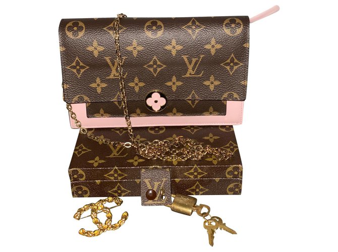 Louis Vuitton Flore Chain Pink Leder  ref.302502