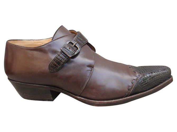 Sapatos Sartore com fivela 42 Castanho escuro Couro  ref.302582