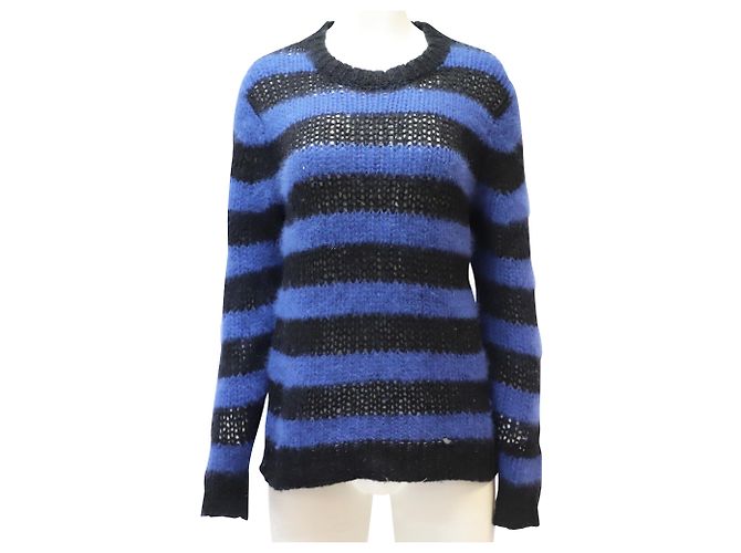 Marc by Marc Jacobs Pull Angora rayé bleu et noir