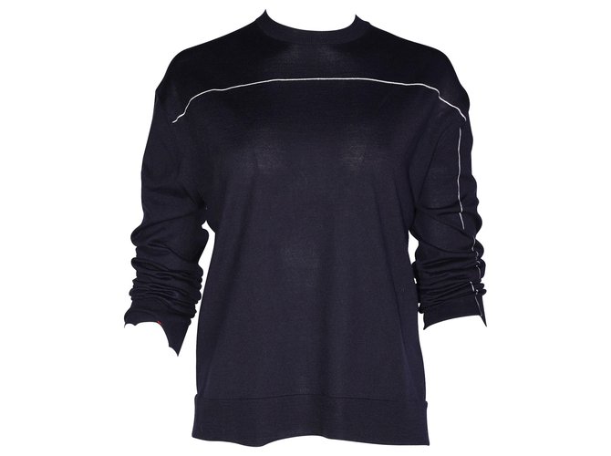 Céline Celine Black Sweater Blu Blu navy Cotone  ref.302612