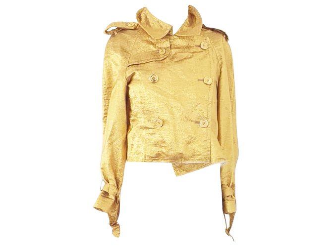 Comme Des Garcons Metallic Gold Jacket Golden Viscose Cellulose fibre  ref.302620