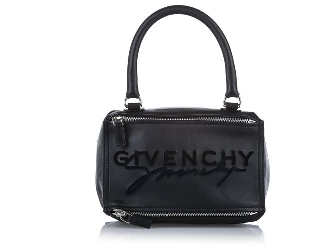 Givenchy Cartable en cuir noir Pandora Veau façon poulain  ref.302647