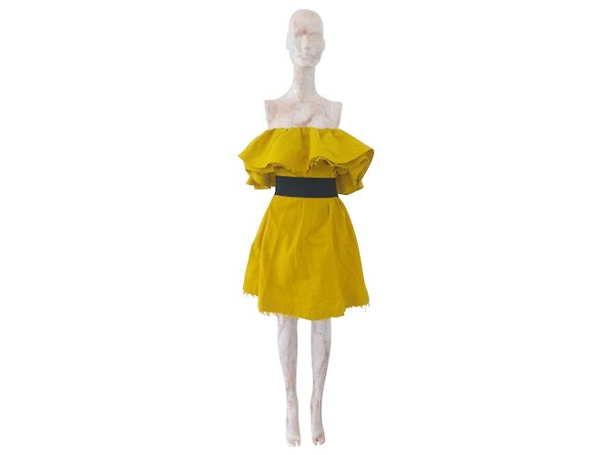 Lanvin For H&M Gelbes Rüschenkleid