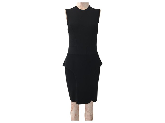 Givenchy Black Peplum Bodycon Dress Polyester  ref.302909