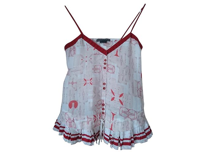 Top Le Jean Marithé et François Girbaud Rosa e Vermelho Carne