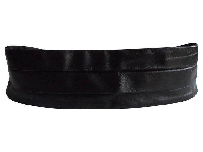 Real leather belt MAX MARA Black  ref.302944