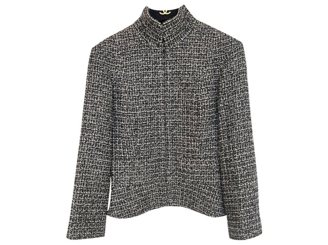 Chanel chaqueta de tweed metalizada Multicolor  ref.302975