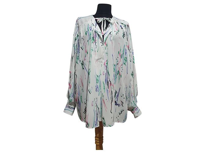 Isabel Marant Stretch-Seidenbluse mit Print Mehrfarben