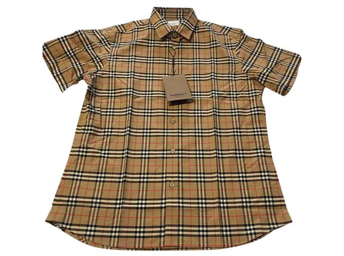 camisa burberry nueva colección 2021 Multicolor Beige Algodón  ref.303041