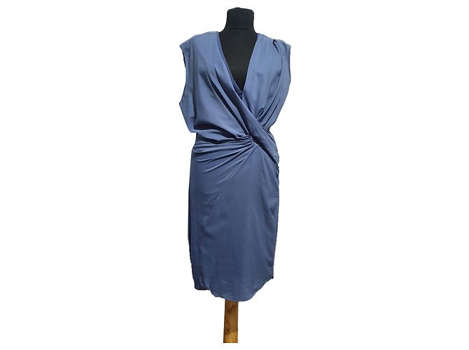 Abito in seta blu Helmut Lang