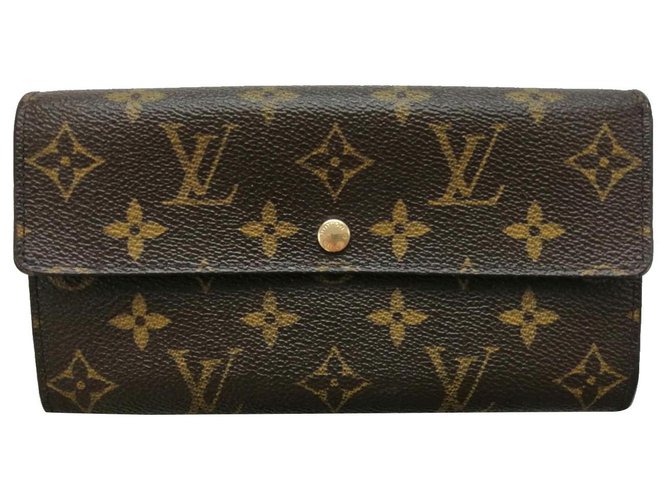 LOUIS VUITTON Monogram Canvas Sarah Wallet Brown