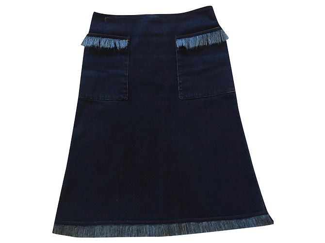 Jeansrock mit Fransen von LOUIS VUITTON Blau