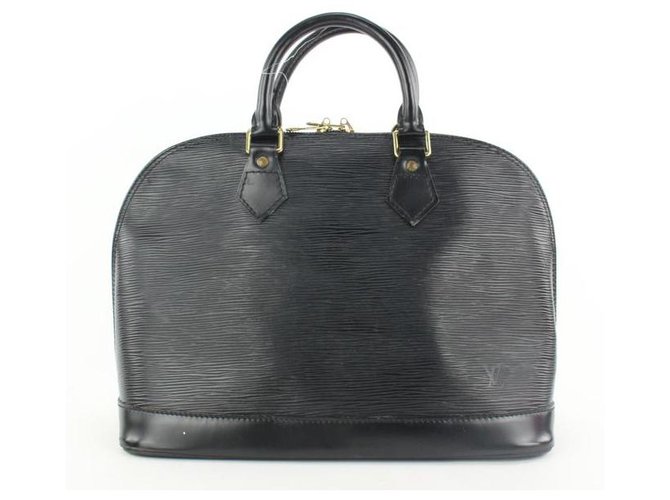 Louis Vuitton Black Epi Leather Noir Alma PM Bowler Bag  ref.303303