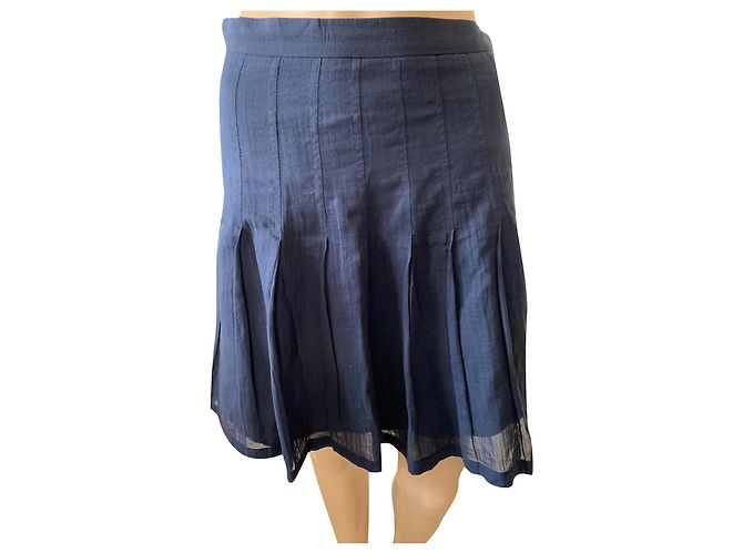 Saia Burberry London de algodão azul escuro