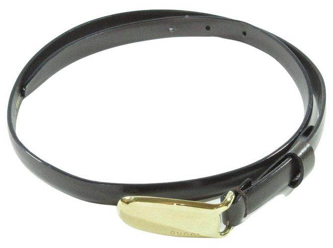 GUCCI Belt Black Leather  ref.303399