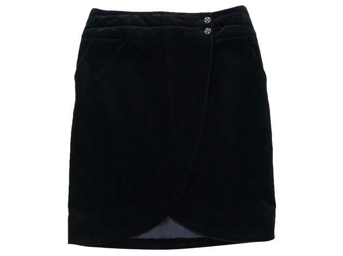 Chanel Skirts Black Silk Cotton Elastane  ref.303503