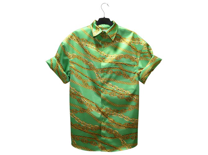 Day Green Balenciaga Gris Cement Chains Shirt Polyester  ref.303520