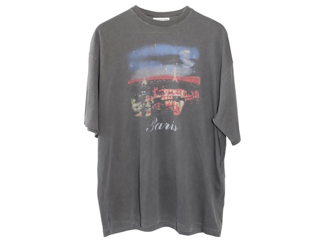 Day Black Balenciaga Paris T-Shirt Cotton  ref.303526