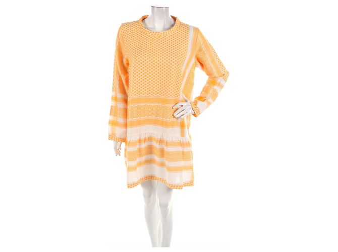 Vestido de algodón amarillo Cecilie Copenhagen Blanco