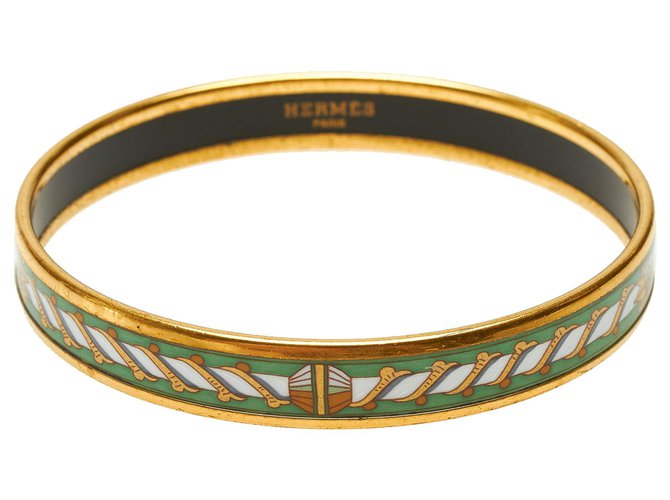 Hermès Bracelet jonc en émail doré Hermes Métal Multicolore  ref.303596