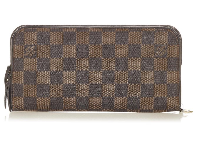 Louis Vuitton Brown Damier Ebene Zippy Wallet Cloth  ref.303702