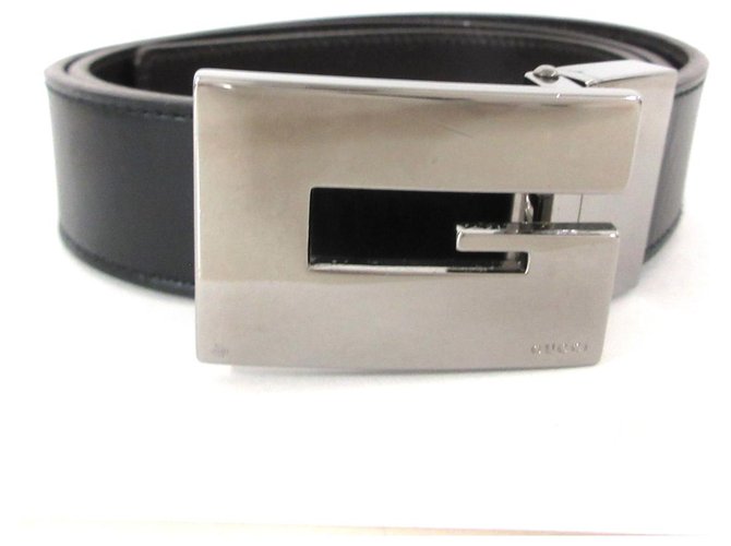GUCCI Belt Black Leather  ref.303873