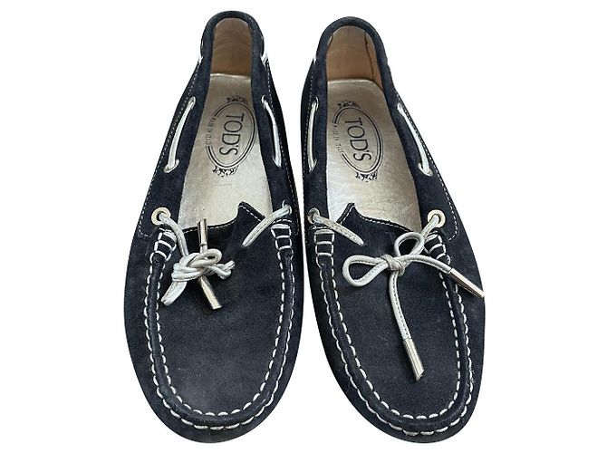 Mocassini Tod's Gommino in camoscio blu navy