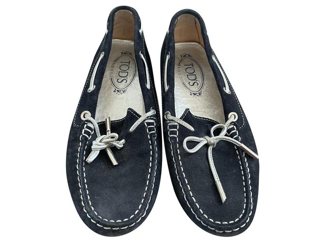 Tod's Gommino Navy blue Deerskin  ref.303884