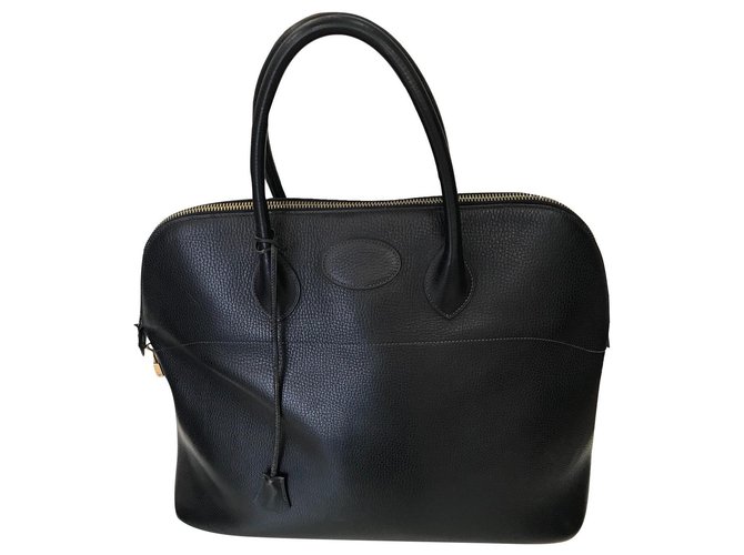 Hermès Bolide Tasche Schwarz Leder  ref.303980