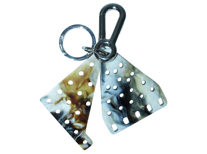 Loewe Porte-clés en émail gris marbré Acrylique Résine  ref.304055