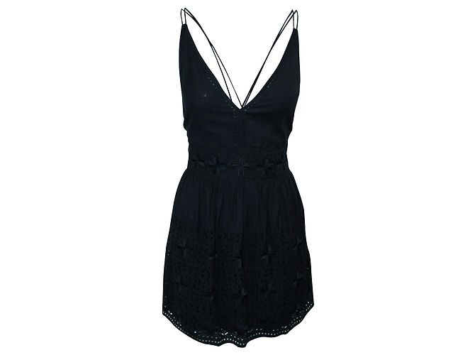 Magali Pascal Vestido bordado con espalda descubierta negro