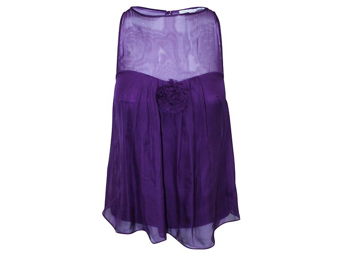 Rebecca Taylor Top de seda morado Púrpura