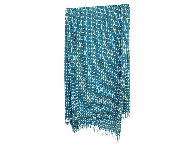 Dries Van Noten Lenço de seda azul