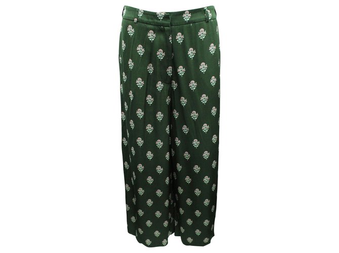 Zimmermann Pantaloni larghi con stampa verde Viscosa Fibra di cellulosa  ref.304212