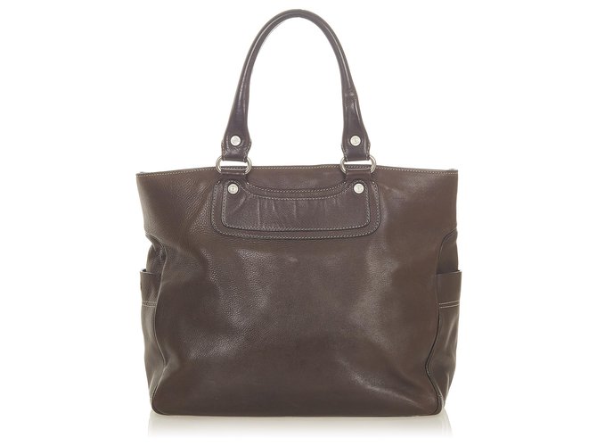 Céline Celine Brown Boogie Leather Tote Bag Dark brown Pony-style calfskin  ref.304340