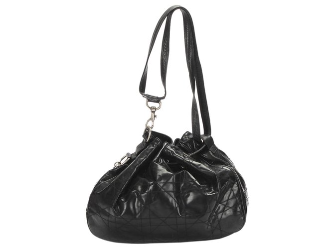 Dior Black Cannage Leather Bucket Bag Pony-style calfskin  ref.304368
