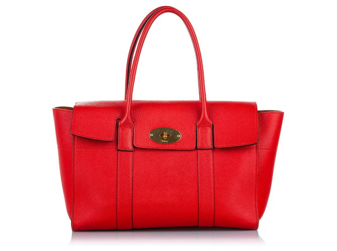 Mulberry Red Bayswater Leather Shoulder Bag Pony-style calfskin  ref.304496