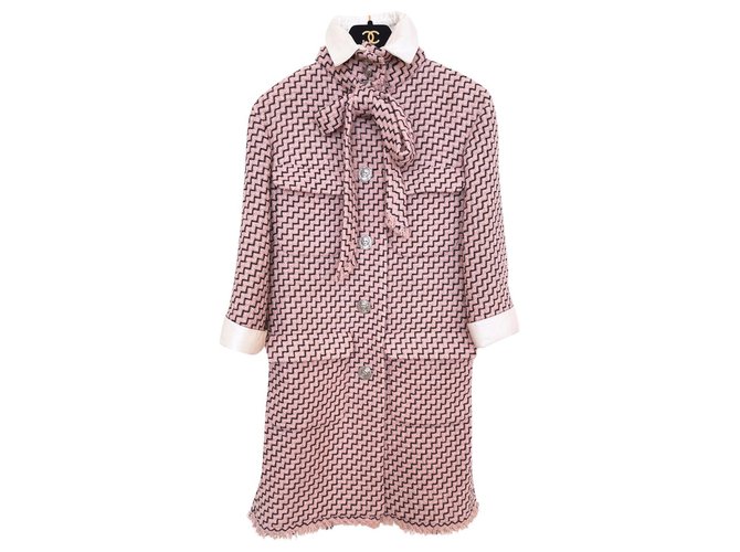 Chanel Abrigo ROME de tweed y encaje Multicolor  ref.304552